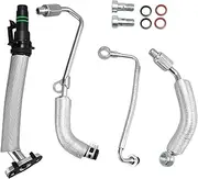 FUSCH Turbo Oil Return Drain Line & Oil Feed Pipe Hose kits Compatible with Chevrolet Cruze 2011-2016 Sonic 2012-2020 Trax 2015-2021 Buick Encore 2013-2021 1.4L Engine Replace#: 55587854 55592600