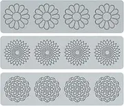 Embossing Lace Fondant Molds, Multi Circle Flowers Lace Mat Wedding Cake Decoration Tool, Rattan Shaped Cupcake Mat Silicone Molds Set of 3