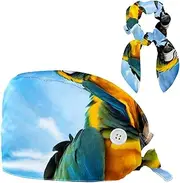 [YTYVAGT] Scrub Caps Women,Scrub Hats Suitable for Women,Blue Prairie Bird Parrots