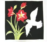 Alice's Cottage Cotton Flour Sack Kitchen Tea Towel Peach Dove & Amaryllis