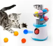 Automatic Cat Toy Ball Launcher with 16 EVA Bouncy Balls, Interactive Toys for I