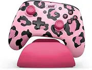 IINE Wireless Pro Controller with Charging Dock, PC Controller with Macro/Turbo/Rumble/NFC/Motion Sensor Function, Multi-Platform Gamepad Compatible with Switch/PC/Steam/Phone/Tablet (Pink Leopard