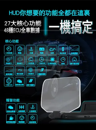 FLYone C1 HUD OBD2/GPS 雙系統多功能汽車抬頭顯示器 (3.3折)