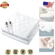 Soft Quilted King Electric Mattress Pad with 9 Warming Levels & Safety Features