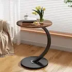 Round Mini Coffee Table Light Luxury Bedside Side Table for Small Apartment