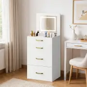 Advwin Dressing Table Stool Set with Flip-Up Mirror