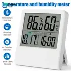 Digital Thermometer Hygrometer Temperature Humidity Meter Alarm Clock Date Time
