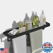 SFGSOWOR Bathroom Shelves/Shelf Glass Wall Mount 20-in with Towel Bar/Rack Fl