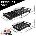 Dish Drying Rack Expandable Dish Drainer Bowls Chopsticks Cups Knives xiLDa