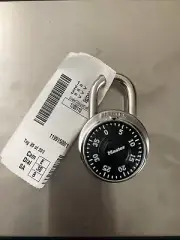 Master Lock Preset Combination Padlock, 1-7/8 in. Wide, Black Dial