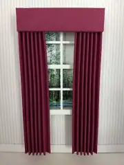 Plum Dollhouse Curtains 1:12 Scale