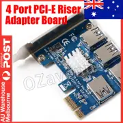 PCIe Riser 4 x Ports Board PCI-E 1to4 GPU USB 3.0 PCI-E EXPRESS Rabbet Adapter