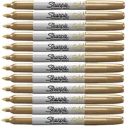 Sharpie Box 12 Permanent Marker Fine Point 1.0mm (Metallic Gold)
