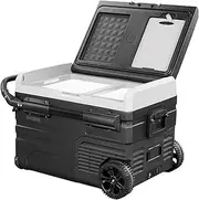 12V Car Refrigerator, 37 Quart (35L) Portable Refrigerator, Dual Zone -4℉-68℉ Electric Cooler Car Fridge Portable Freezer 12/24V DC and 100-240V AC for RV, Camping,Travel