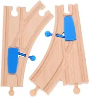 2pcs Train Track Train Tracks Christmas Tree Train Track Mount Plastic Train Track Connectors Bulk Classic Smoking Track Train Curved Track Train Tunnel Wood