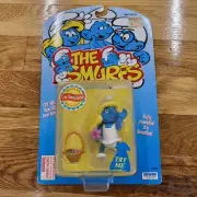 Vintage 1996 Peyo Irwin Toy Island Poseable Figure The Smurfs Smurfette Basket