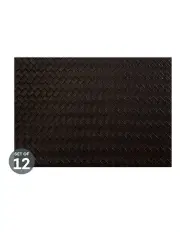 [Maxwell & Williams] Table Accents Leather Look Placemat 43x30cm Set of 12 in Black Plait