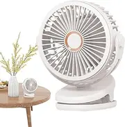 USB Clip On Fan,Rechargeable USB Desk Clamp Fans | Ultra-Quiet Cooling Device With 4 Speeds, Rotatable 720-Degree Adjustable Blower For Travel