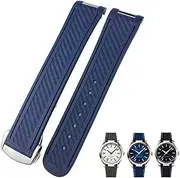 [BCMCBV] 19mm 20mm Curved End Rubber Watchband Fit for Omega Seamaster 300 AT150 Aqua Terra 8900 Speedmaster Silicone Watch Strap Tools