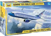 Zvezda 7027 - Airliner Boeing 737-700/C-40B - Plastic Model Kit Scale 1/144 109 Parts Lenght 9"