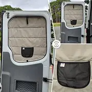 Living in a Bubble Insulated Blackout Window Covers for Mercedes Benz Sprinter Van Natural Colour (Rear Door 2007-2018)