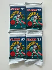 1993 Fleer Football Factory Sealed Jumbo Packs - 4 packs - 29 Cards Per Pack