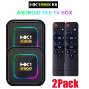 2X Smart TV Box Android13 HK1 RBOXK8 RK3528 Quad Core 8K UHD Media Stream Player