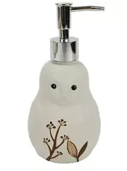 New Snowy Owl Soap Pump Leaves Soap Dispenser White ~ Gift ~ Fast Free Shipping