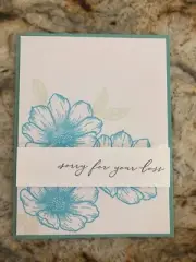 Card Set Of 4 Stampin Up Flower SYMPATHY Tempting Turquoise