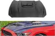 hood vents， Carbon Fiber Car Engine Hoods With Scoop Compatible For Mustang GT Coupe Bonnet Cover 15-17