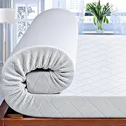 CISTNY 3 Inch Cooling Memory Foam Mattress Topper Queen, High Density Foam Bed Topper with Washable Removable Bamboo Cover, Organic, Hypoallergenic, Oeko-TEX Queen Size Mattress Toppers