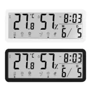 LCD Digital Wall Clock Operated with Date Temperature Humidities Display