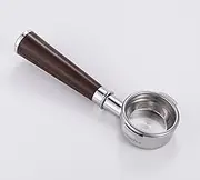 HAWDJ Premium Bottomless Portafilter with Black Wenge Wood Handle, Versatile Espresso Brewing Accessory (58mm)