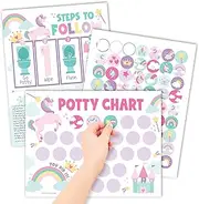 14 Pcs Potty Training Sticker Chart Potty Training Chart. Potty Training Sticker Chart Potty Reward Sticker Chart Toilet Sticker for Kids,(Unicorn)