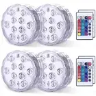 Paquete de 4 luces LED RGB sumergibles para piscina con control remoto