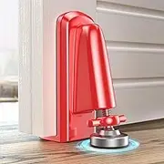 Portable Door Jammer for Travel Security, Door Stopper Security Device Lockdown, Aluminum Alloy Anti-Slip Door Locks for Women Safety Self Defense, Apartment Personal Protection for Homeowner (Red)