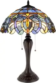 Tiffany Lamp Blue Purple Cloud Stained Glass Style Table Lamp 16X16X24 Inches De