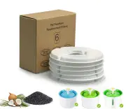QBLEEV 6 Packs Replacement Filters for Cat Water Fountain with Resin and Active Carbon