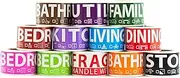 600 Home Labels for 3 Bedroom House - 50 Labels per Room, 12 Color Coded Rolls - Fragile Label Included - for Moving Boxes, Supplies, Wardrobe Boxes, Apartment Sticker