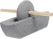 DONFAMDS 1 Set Hand Crank Stone Mill for Tea Leaves Manual Spice Grinder Traditional Stone Pestle for Coffee Beans and Dry Ingredients Compact Kitchen Tool