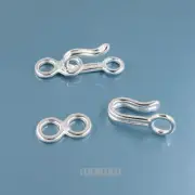 2 Sets Solid Sterling Silver Hook Eye Clasp Connectors #33240