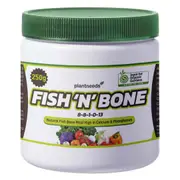 Fish 'N' Bone 250 g Powder - 100% Blood and Bone Fertiliser (8-8-2-13) - Australian Certified Organic - Fish Bone Meal Slow Release Garden Fertiliser