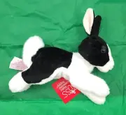 Vintage Russ Petals Black White Bunny Rabbit Plush New
