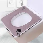 GLBMLMTHZP Hanging Washable Toilet Seat Cover Rectangle Toilet Case Dog Pattern Warmmer Seat Lid Pad Bathroom Closestool Cover Pad 4 Colors Toilet Seat Cover(Gray)