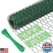 Chicken Wire 16.9 in x 393.7 in Poultry Wire Netting Hexagonal Galvanized Mes