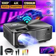 Projector with 5G WiFi and Bluetooth HD 1080P 12000L, 4k Support