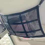 Car Ceiling Cargo Net Pocket Double-Layer Mesh Car Roof Storage Organizer F8L2