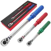 1/4 3/8 1/2-inch Drive Click Torque Wrench, 3Pcs Torque Wrench Set 20-200ft ....