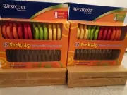 Westcott 12 each for Kids Blunt and 12 pcs Pointed Tip Scissors Total 24pcs new