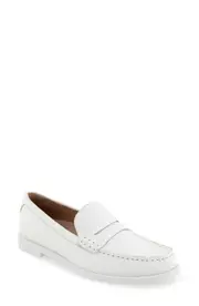 Aerosoles Sienna Penny Loafer in Bright White Pebbled Leather at Nordstrom, Size 7